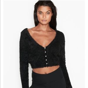 NWT VICTORIA’S SECRET FUZZY GEM CROPPED CARDIGAN